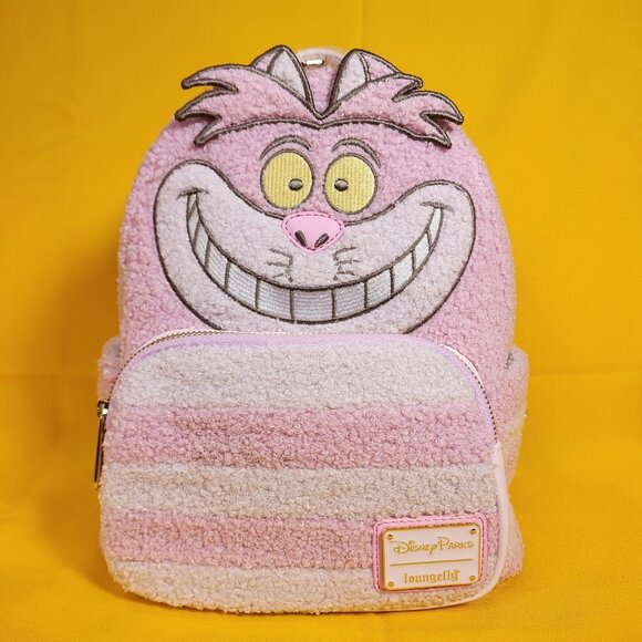Loungefly Disney Parks Cheshire Cat Alice In Wonderland Chenille Mini Backpack